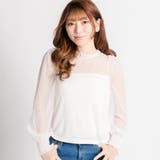 オフホワイト | パフスリーブドットチュールロングカットソー BS18SP12-L030 | WEGO【WOMEN】