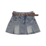デニム淡色 | タックプリーツデニムミニスカパン | WEGO【WOMEN】