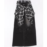 ブラックチェック1 | フェイクシャツスリーブデニム | WEGO【WOMEN】
