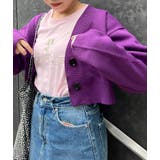 パープル | Vネックショートカーディガン 韓国 韓国ファッション | WEGO【WOMEN】