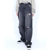 ブラック | ダメージデニムパンツ EXIEEE イグジー | WEGO【WOMEN】