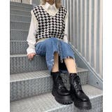 【Figments】千鳥柄ニットベスト | WEGO【WOMEN】 | 詳細画像1