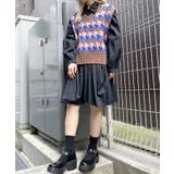 【Figments】マルチ千鳥柄ニットベスト | WEGO【WOMEN】 | 詳細画像1