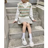 【Figments】マルチ千鳥柄ニットベスト | WEGO【WOMEN】 | 詳細画像2