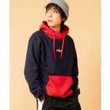 ネイビー | FILA別注フード切替プルパーカー FH7653 | WEGO【MEN】