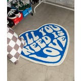 ブルー | ハートロゴラグマット 韓国 韓国ファッション | WEGO【WOMEN】