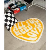 イエロー | ハートロゴラグマット 韓国 韓国ファッション | WEGO【WOMEN】