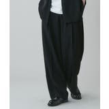 ブラック | トロミ ベルト付きワイドスラックス メンズ | WEGO【MEN】