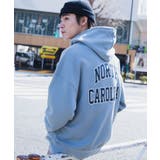 サックス | NCAAカレッジプリントパーカ 韓国 韓国ファッション ストリート系 | WEGO【MEN】