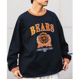 ネイビー | 別注 NFL チームロゴ刺繍BIGロンTシャツ | WEGO【MEN】