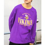 パープル | 別注 NFL チームロゴ刺繍BIGロンTシャツ | WEGO【MEN】