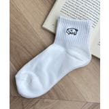 柄1 | アンクルパイルゆる刺繍ソックス | WEGO【MEN】