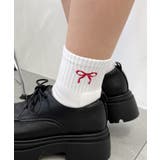 リボン刺繍アンクルパイルソックス | WEGO【WOMEN】 | 詳細画像2 