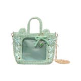 グリーン | 耳付きツイードレースアップミニぬいショルダー | WEGO【WOMEN】