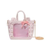 Lピンク | 耳付きツイードレースアップミニぬいショルダー | WEGO【WOMEN】