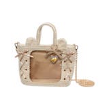 ベージュ | 耳付きツイードレースアップミニぬいショルダー | WEGO【WOMEN】