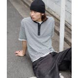 ブラックボーダー | ボーダーヘンリーネックT(SS) | WEGO【MEN】