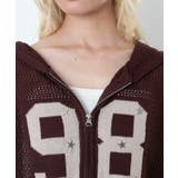 ナンバリングメッシュニットパーカー | WEGO【WOMEN】 | 詳細画像4 