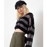 グレーボーダー | ハトメメッシュニットショートパーカー | WEGO【WOMEN】