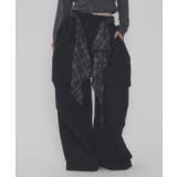 ブラック | チェックFスリーブワイドパンツ | WEGO【WOMEN】