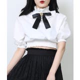 ホワイト | 【WC】カメオリボンショートブラウス | WEGO【WOMEN】