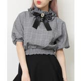 柄1 | 【WC】カメオリボンショートブラウス | WEGO【WOMEN】