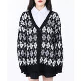 【WC】アーガイルビックカーデ | WEGO【WOMEN】 | 詳細画像1 