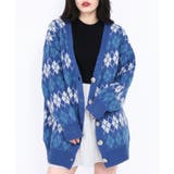 ブルー | 【WC】アーガイルビックカーデ | WEGO【WOMEN】