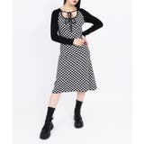 ブラック | 【WC】チェッカーデザインワンピース | WEGO【WOMEN】