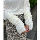 ホワイトアイボリー | ケーブルニットアームウォーマー アームカバー 韓国 | WEGO【WOMEN】