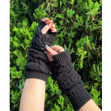 ブラック | ケーブルニットアームウォーマー アームカバー 韓国 | WEGO【WOMEN】