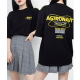 ブラック | 【WC】SPACEタグプリントTシャツ | WEGO【WOMEN】