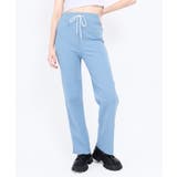 サックス | 【WC】リブイージーパンツ | WEGO【WOMEN】