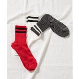 柄1 | 【3足セット】ラインソックス WE19AW09-MG3519 | WEGO【MEN】
