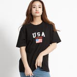 ブラック | USAロゴTシャツ WE19SM03-M017 | WEGO【WOMEN】