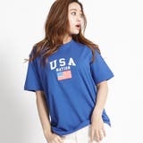 ブルー | USAロゴTシャツ WE19SM03-M017 | WEGO【WOMEN】