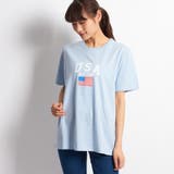 サックス | USAロゴTシャツ WE19SM03-M017 | WEGO【WOMEN】