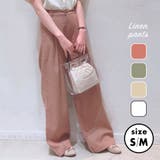 リネンブレンドタックストレートパンツ WE20SM03-L1206