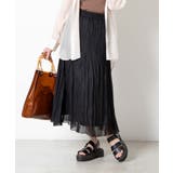 ブラック | ラメシフォンプリーツスカート WE20SM04-L2212 | WEGO【WOMEN】
