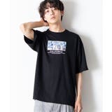 ブラック | フロッキーMIXプリントTシャツ WE20SM04-M2854 | WEGO【MEN】