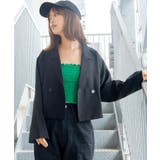 ブラック | ショートテーラードジャケット 韓国 韓国ファッション | WEGO【WOMEN】