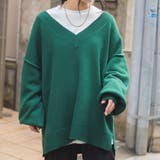 グリーン | ビックシルエットVネックセーター 韓国 韓国ファッション | WEGO【WOMEN】