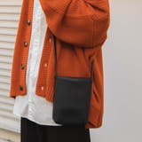 ブラック | フェイクレザーミニマルポシェット | WEGO【MEN】