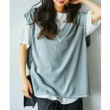 ブルー | 【WEB限定】スウェットベストセットTシャツ | WEGO【WOMEN】