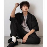 ブラック | リネンライクフラップポケット5分袖シャツ | WEGO【MEN】