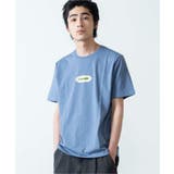 ブルー | ワンポイントオーバルロゴプリントTシャツ | WEGO【MEN】