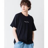 ブラック | シンプルロゴ刺繍Tシャツ | WEGO【MEN】
