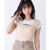 Lベージュ | 【2点セット】Tシャツsetバックレースアップニットビスチェ | WEGO【WOMEN】