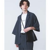 チャコールグレー | ハーフスリーブビックシルエット5分袖テーラードジャケット | WEGO【MEN】