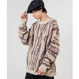 Lベージュ | 総柄デザインセーター | WEGO【MEN】